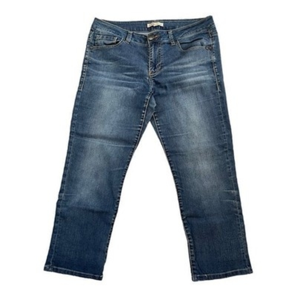 CAbi 764 Women's Cropped Jeans Size 6 Medium Wash Blue Stretch Denim Excellent - Picture 3 of 6
